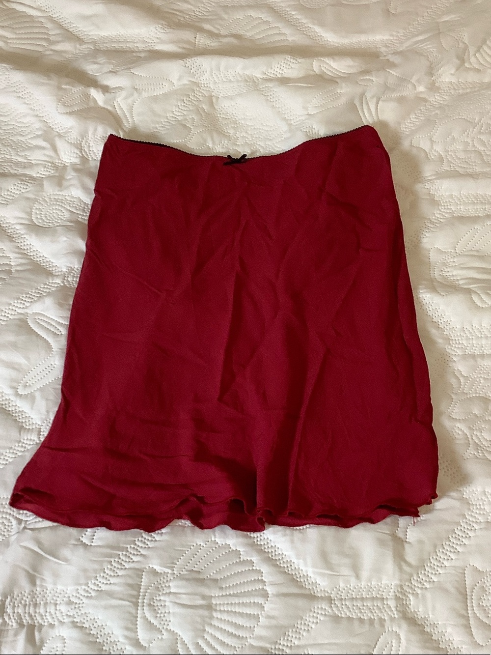 Brandy Melville Cherry Red Mini Skirt with Ruffled Hem